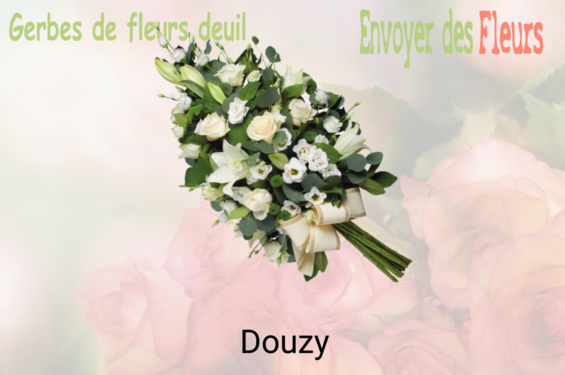 Gerbe de fleurs de deuil livrée à Douzy